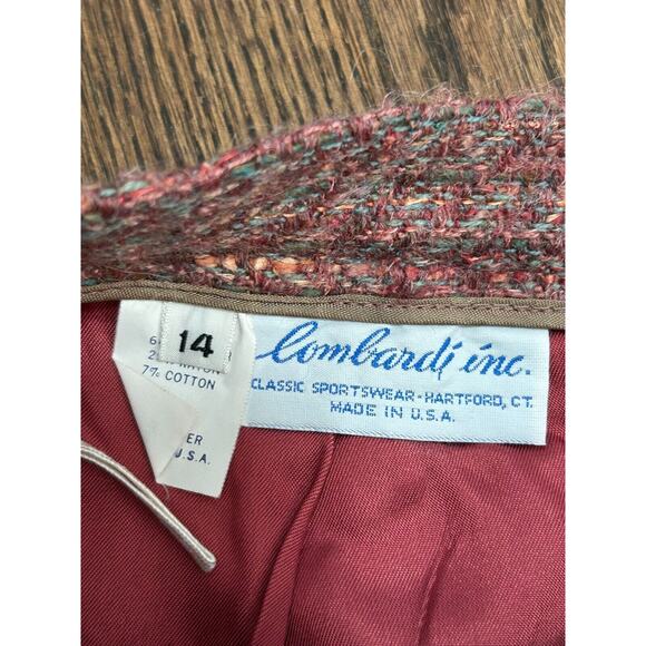 Vtg Lombardi Inc. Womens Purple Mohair Chevron Tweed Blazer & Skirt Suit Size 14 - Picture 10 of 16